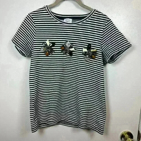 Women's Zara Trafaluc Vintage Striped Top - Small - Picture 1 of 4